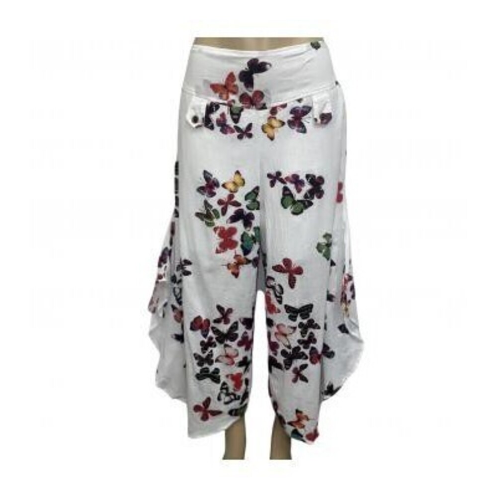 KTK27 WHT Rising Cotton Butterfly Palazzo Pants Various Sizes